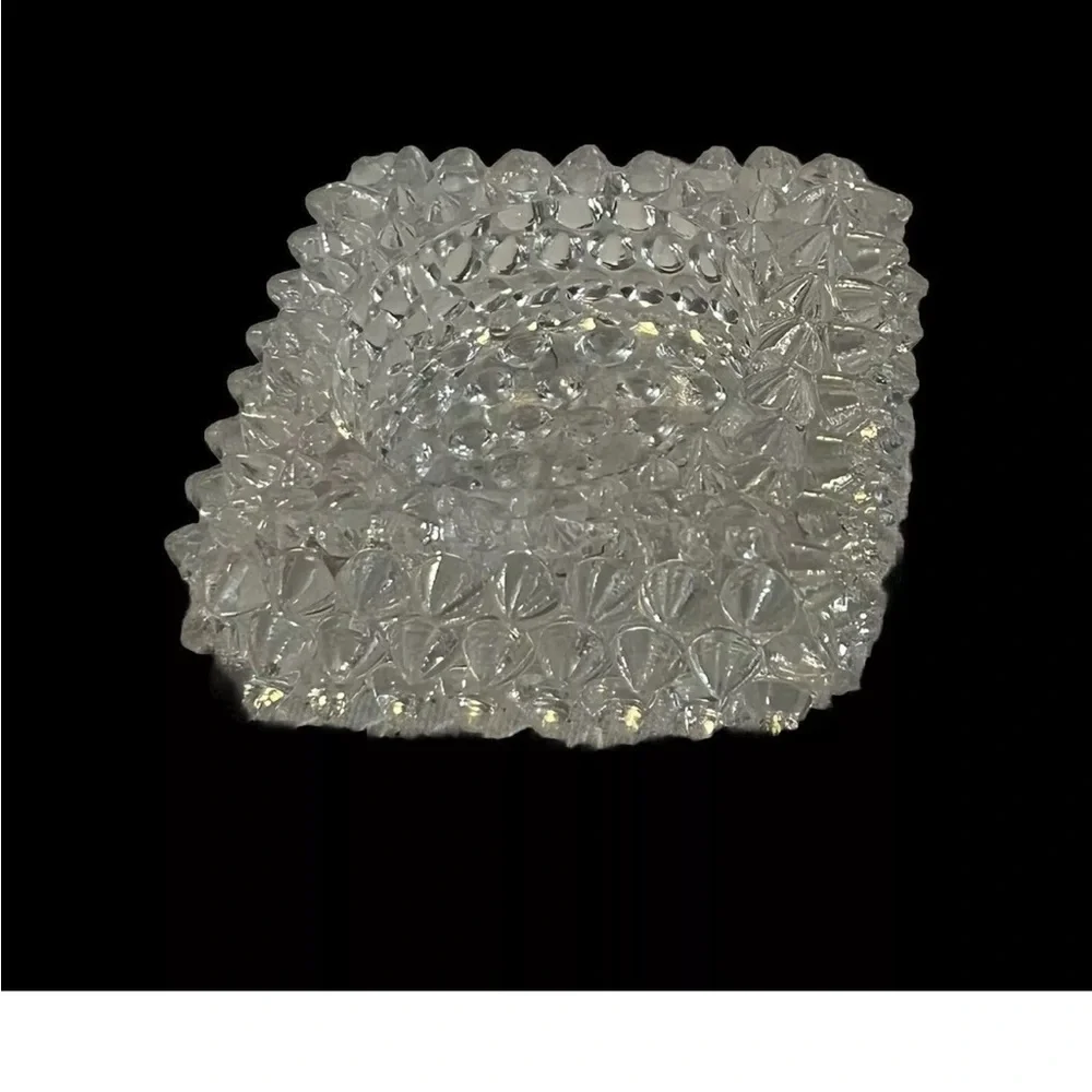Vintage Fenton  Hobnail Salt Cellar, Votive Holder, pointed hobnail clear glass